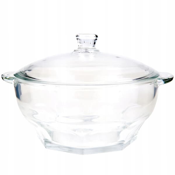 Värmebeständig glasvas med lock, 2,5 l