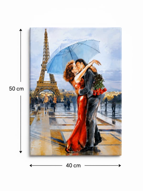 Målning med siffror med ram tavlor Paris 50x40 cm par