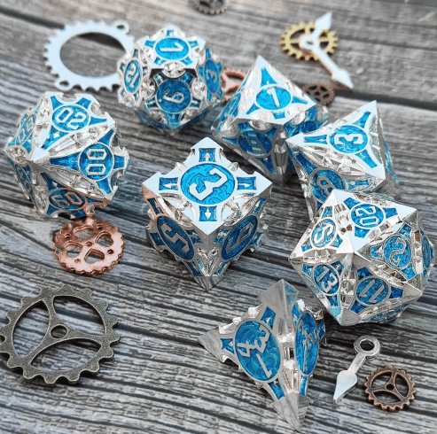 RPG Dice Angel Set med 7 metalltärningar