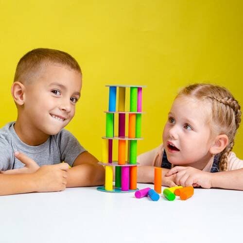 UTBILDNINGSPEL MEGA BOOM TOWER BYGGNADSUPPGIFTER ROTER KAFER