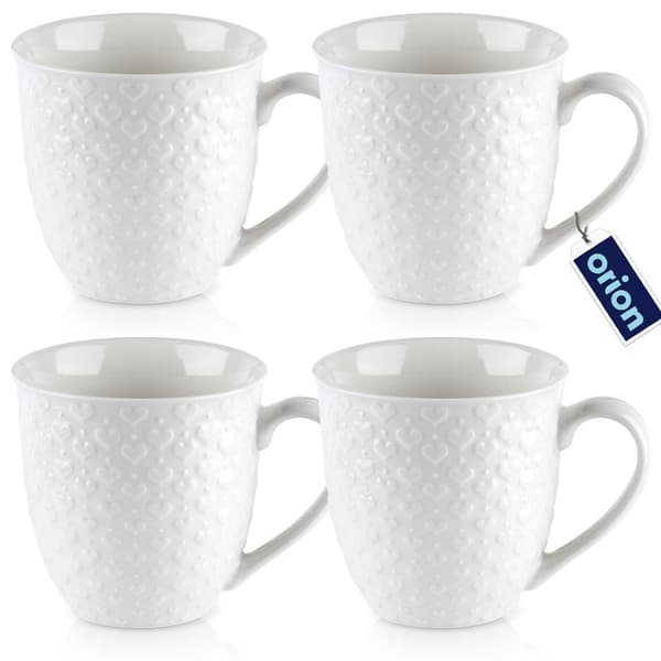 Keramik kaffekoppar med öra vit 580 ml 4-pack