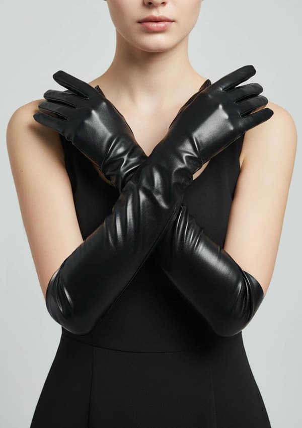 Glatte handsker med satin glans - Shine ONE SIZE SORT
