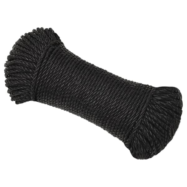 vidaXL arbejdsreb, sort, 8 mm, 50 m, polypropylen