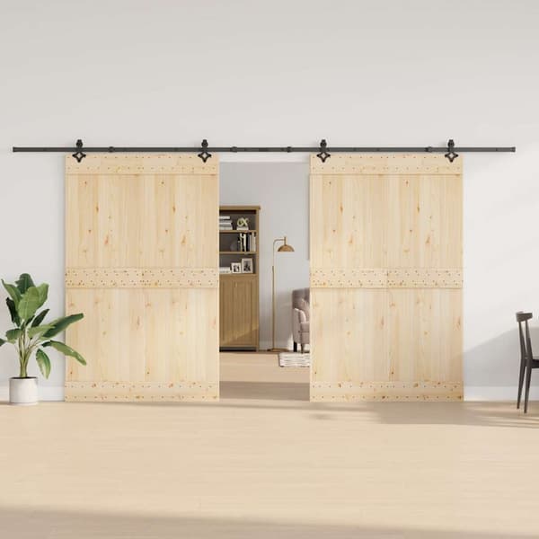 vidaXL Skjutdörrsinstallationssystem 305 cm stål svart
