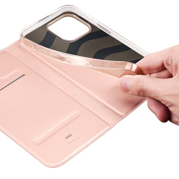 Dux Ducis Skin Pro iPhone 15 Pro Max Etui med Flip og Pung - Lyserød