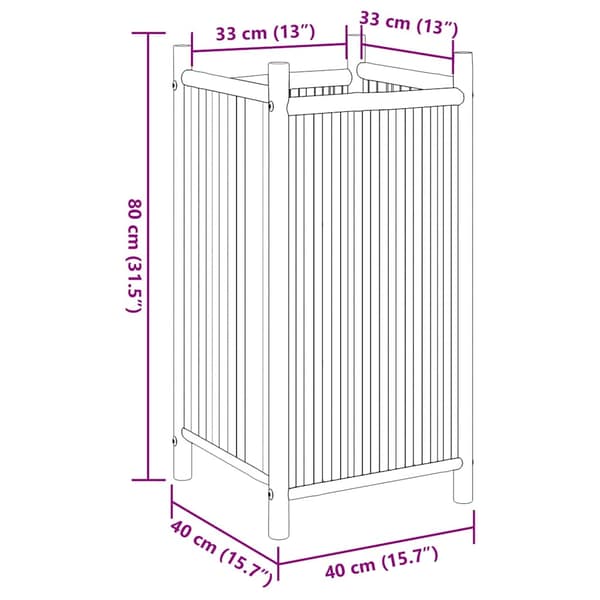 vidaXL Urtepotte, 40x40x80 cm, Bambus