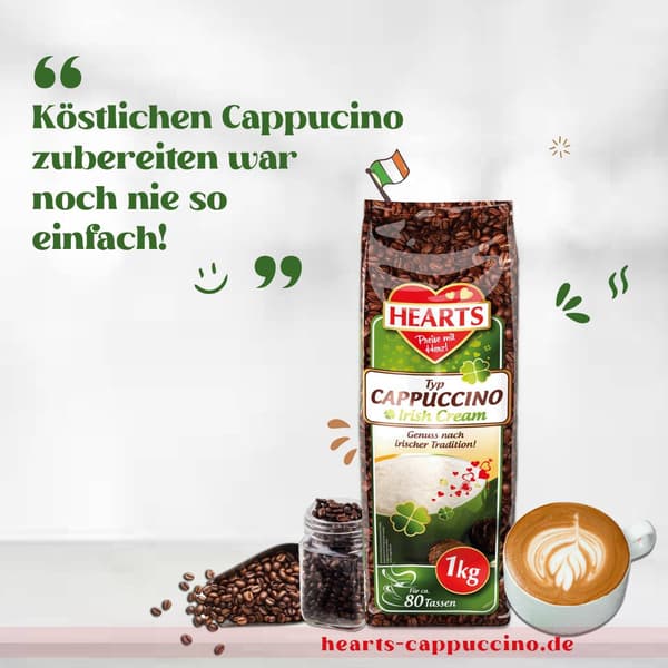 Hjerter Cappuccino Irish Cream 1 kg