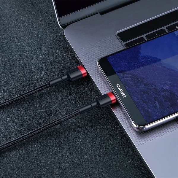 Baseus Cafule PD 2.0 QC 3.0 USB-C til USB-C PD-kabel 60W 1m (sort-rød)