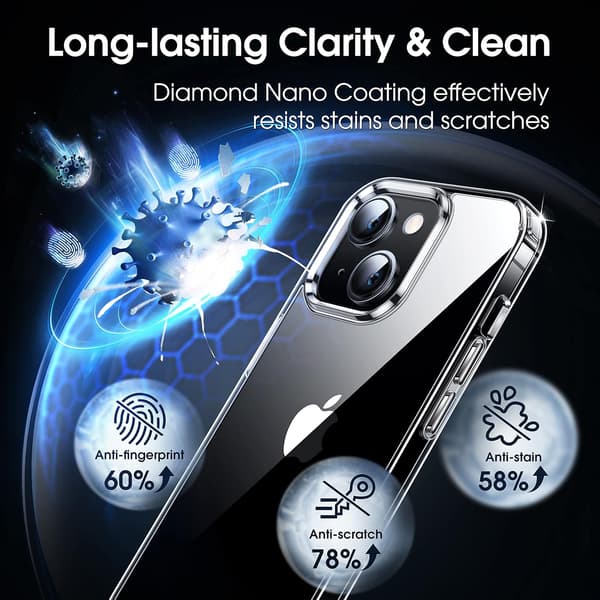 SILIKONEETUIS TIL APPLE IPHONE 13 6,1" KLAR + STATIV A2482