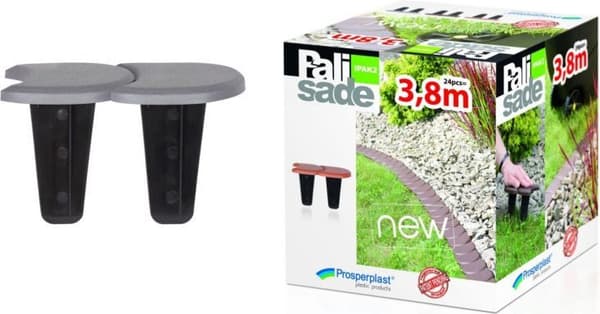 FLAD HAVEPALISADE GRÅ 3,8 m