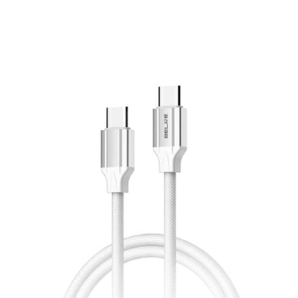 Beline-kabel 65W USB-C/USB-C 1m vit/vit BLNCWC03