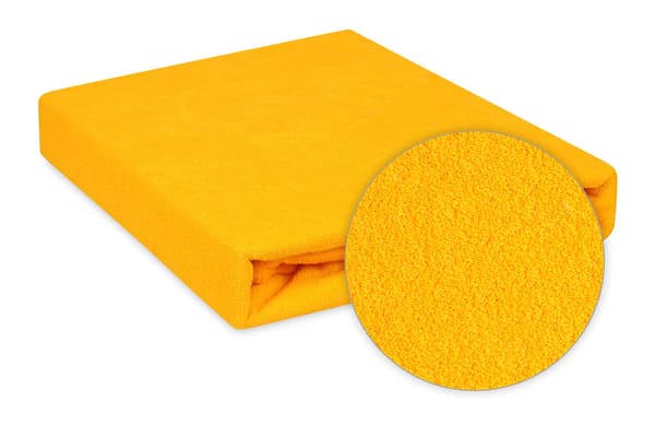 Frottélagen med elastik PREMIUM 70x140x10 Gul