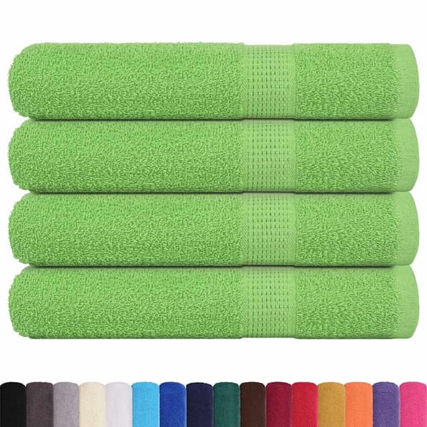 vidaXL Bastuhanddukar, 4 st, gröna, 80x200 cm, 100 % bomull