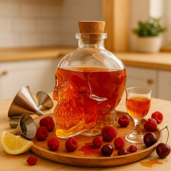 5x Skull Glaskaraff 100ml Alkoholflaska Presentdekoration