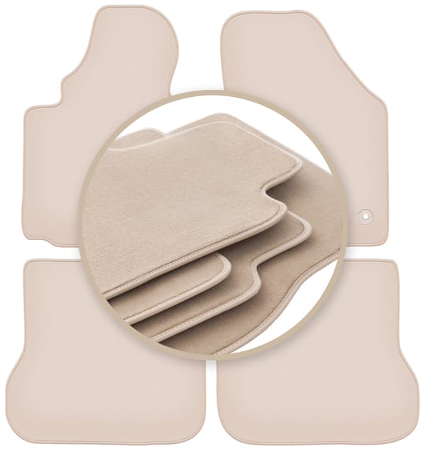 PREMIUM beige gulvmåtter til: Volkswagen Caddy 2K minivan 2004-2010