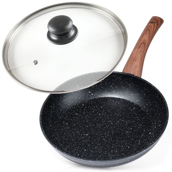 Black&Wood granitpanna med glasklock 24 cm