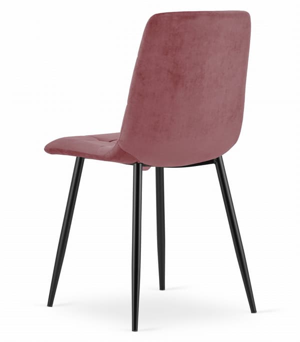 KARA stol - pink velour / sorte ben x 2