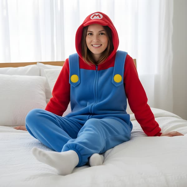 Kigurumi-pyjamaskostume Super Mario M: 155 - 165 cm
