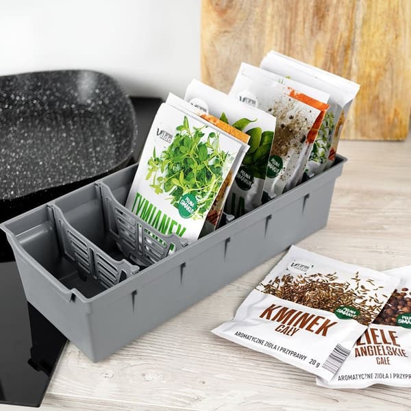 Organiserare för kryddor grå 30x13x8 cm