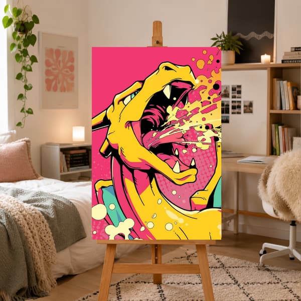 Pokémon Måla efter nummer-bild med ram Charizard 50x70 cm