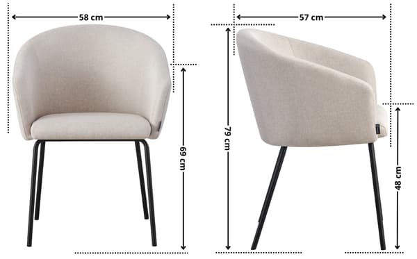 Nuvio klädd fåtölj, beige tyg
