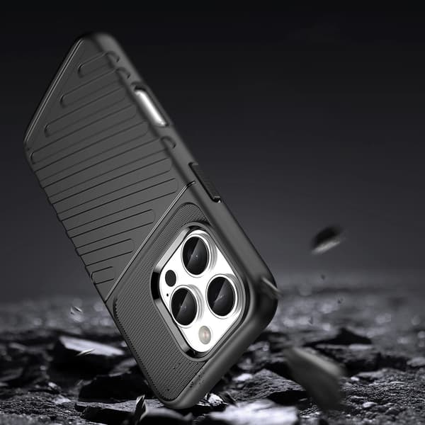 Thunder-kotelo iPhone 16 Prolle - musta
