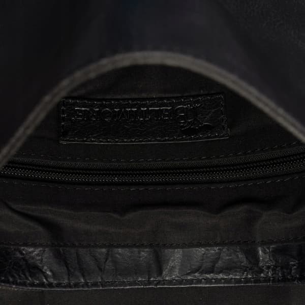 Herre læder skuldertaske, slank, A4, elegant, Beltimore, sort, N23