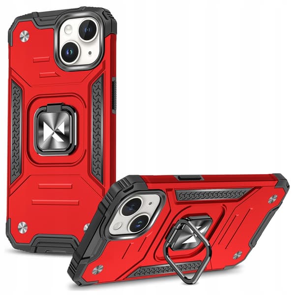 Wozinsky Ring Armor iPhone 15 Plus Etui med Fingerringholder - Rød