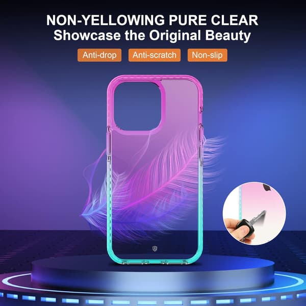 ETUI TIL APPLE IPHONE 13 PRO 5G PINK BLÅ + GLAS