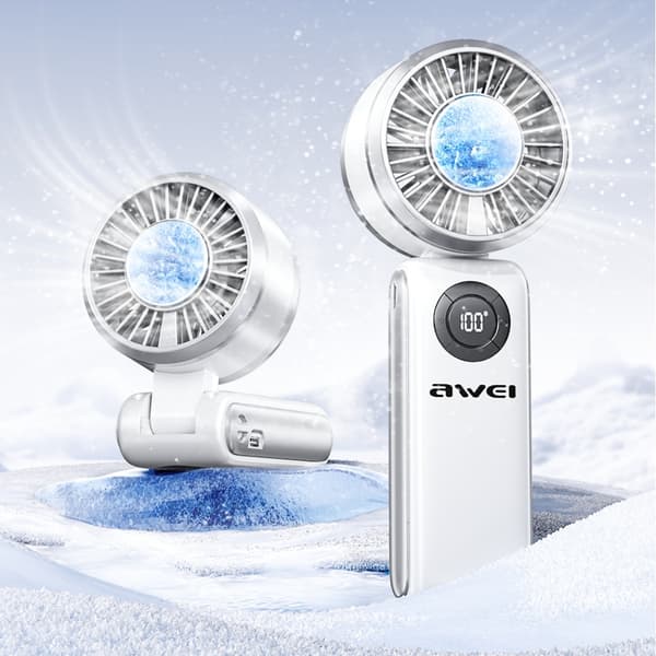 AWEI F39 Fast Ice Handfläkt Vit