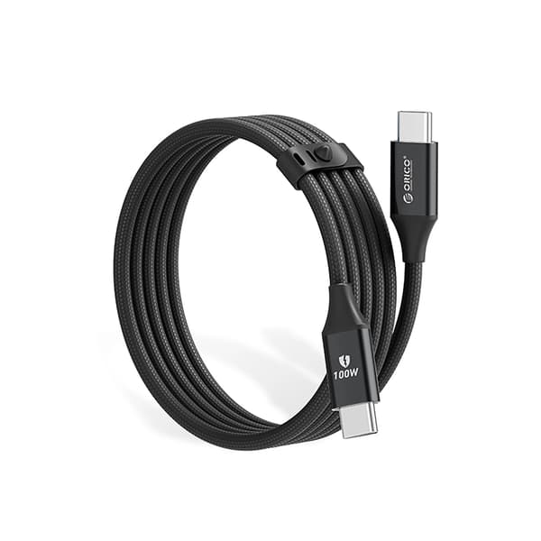 Kabel Orico CDX 100W 5A strømforsyning USB-C - USB-C 1m - sort