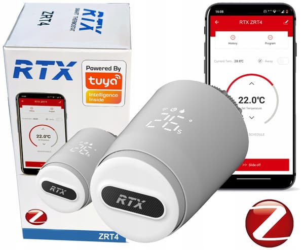 RTX ZRT4 Termostathuvud för ZigBee TUYA Smart Radiator