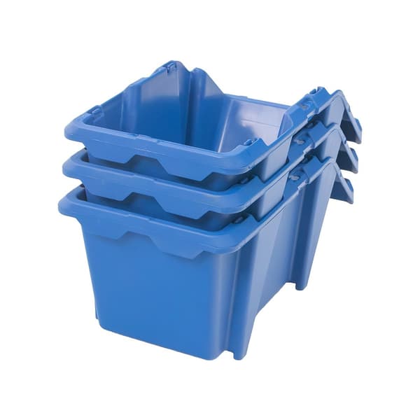Mega-M lagerkontainer plastbox 155x250x120 mm blå 6-pack