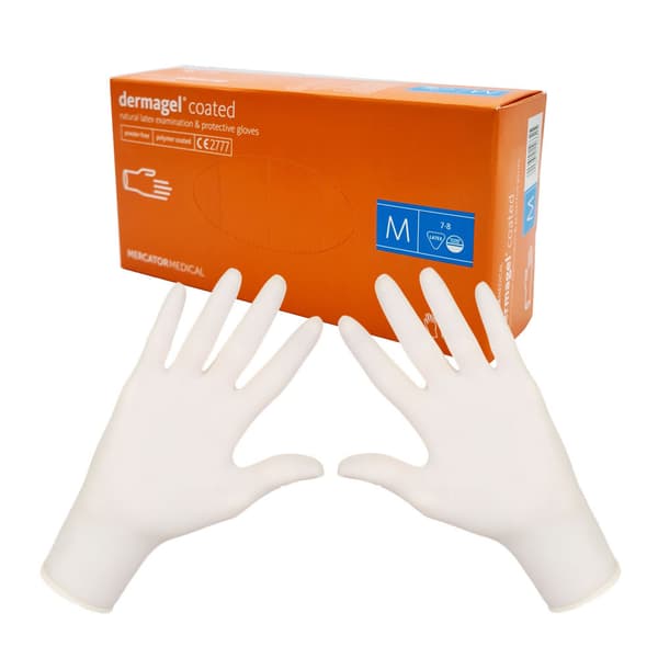 M Mercator Dermagel-belagte latexhandsker 100 stk.