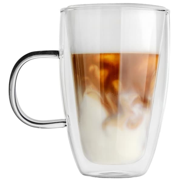 Termiskt glas med dubbelvägg för latte kaffe DOUBLE 430 ml