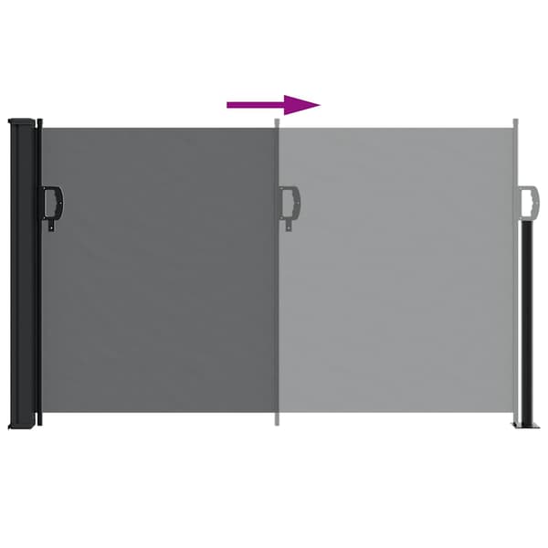 vidaXL udtrækkelig sidemarkise sort 120x500 cm