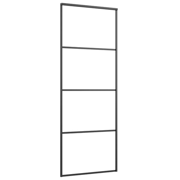 vidaXL skydedøre, aluminium og ESG-glas, 76x205 cm, sort