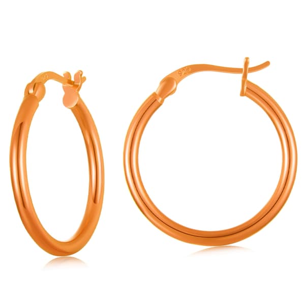Silverörhängen, orange ringar, spännen i 925 silver
