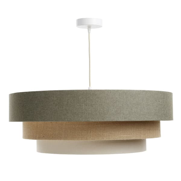 Pendellampa oliv-beige-kräm