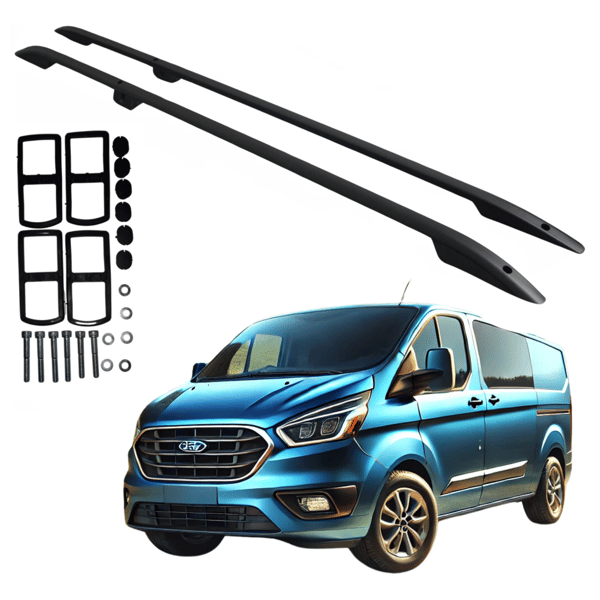 Kattokaiteet FORD TRANSIT CUSTOM LONG vuosilta 2012-2023, MUSTA