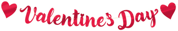 Valentinsdagsbanner Rød VALENTINSDAG 140 cm