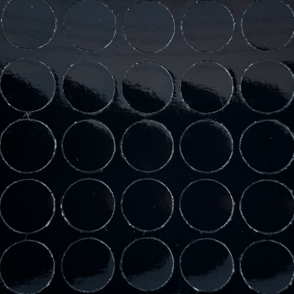 Selvklæbende prop diameter 14 blank sort (ark 25 stk.)