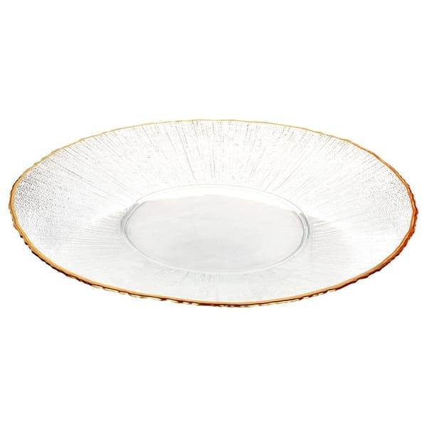 Middagstallrik grund glas guld 28 cm