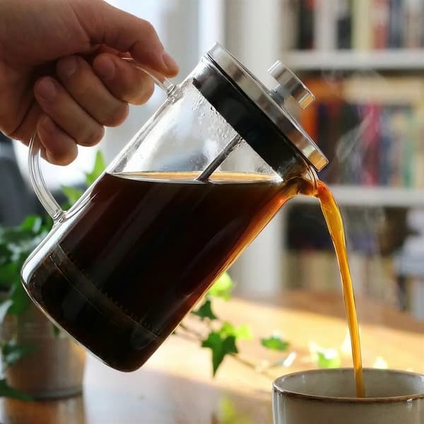 PISTON-INFUSER 800 ML SØLVKANDE TIL KAFFE OG TE Ø9 CM
