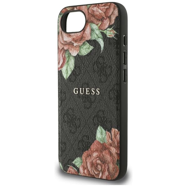 Guess 4G Blomsterprint MagSafe-etui til iPhone 16e, sort
