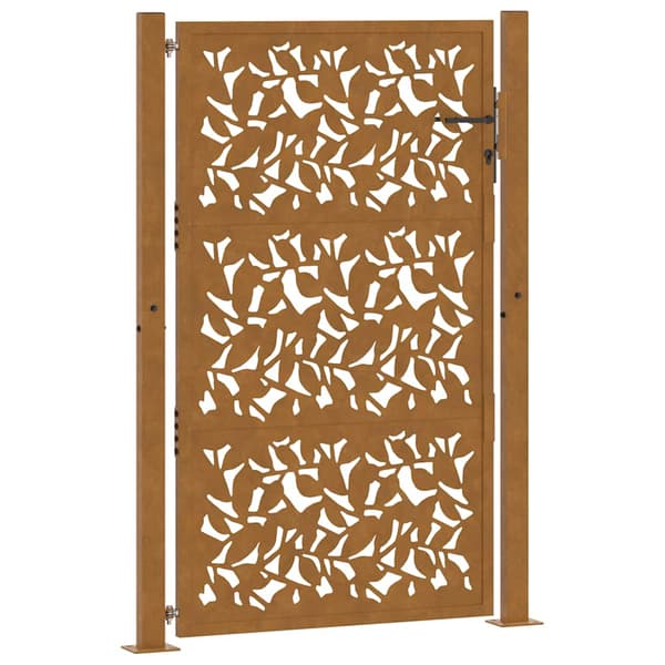 vidaXL havelåge 105x155 cm rustfrit stål med bladmønster