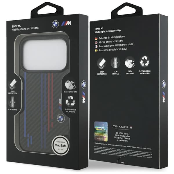 BMW M Kevlar-linjer og logo MagSafe-cover til iPhone 17 Pro - sort