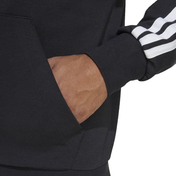Herre adidas Essentials 3-Stripes hættetrøje sort JD1877 størrelse S