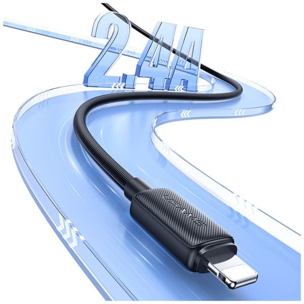 USAMS KY-sarjan US-SJ689 2.4A USB-A - Lightning-kaapeli 1m musta