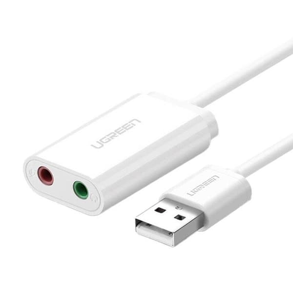 UGREEN US205 Eksternt USB-lydkort 15 cm (Hvid)